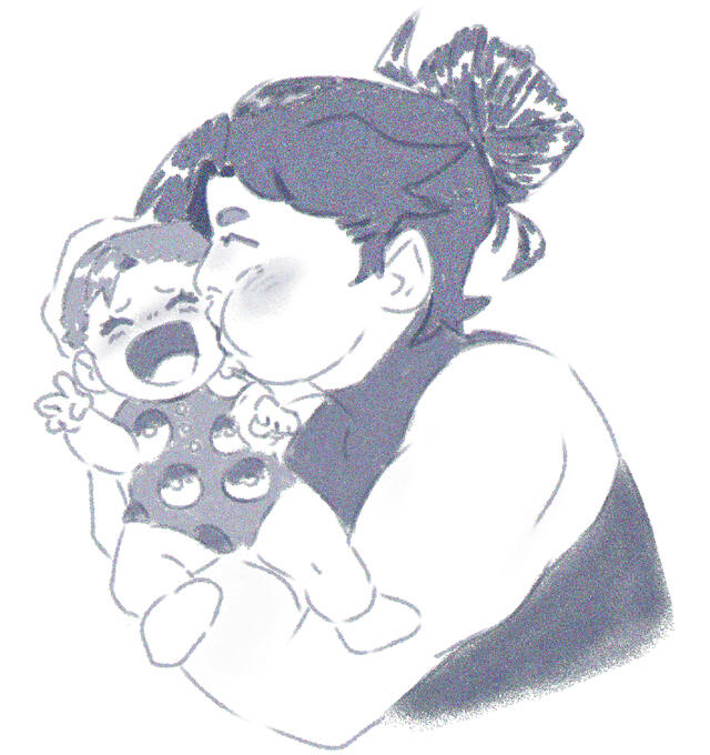 Baby Ethan with his mom